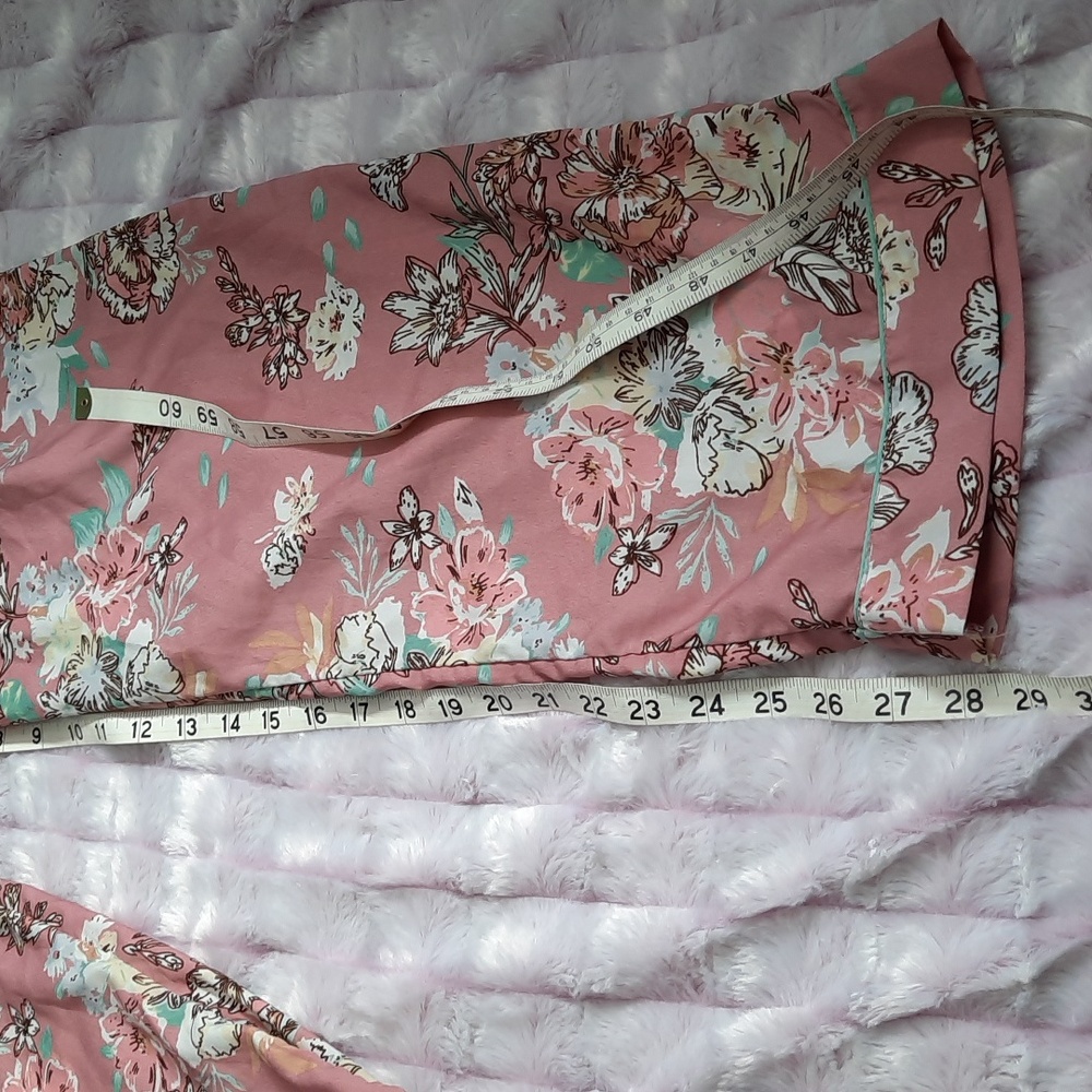 Cupcakes & Cashmere Pink Brown Blue Floral Print Shirt & Pants Sleepwear Size M - Picture 13 of 16